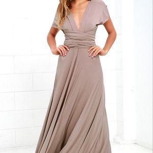 TRICKS OF THE TRADE TAUPE MAXI DRESS